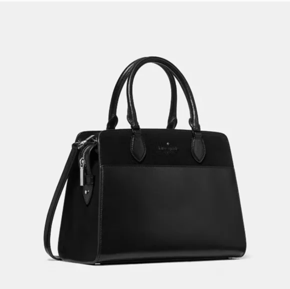 Kate Spade Madison Suede Medium Satchel, Black